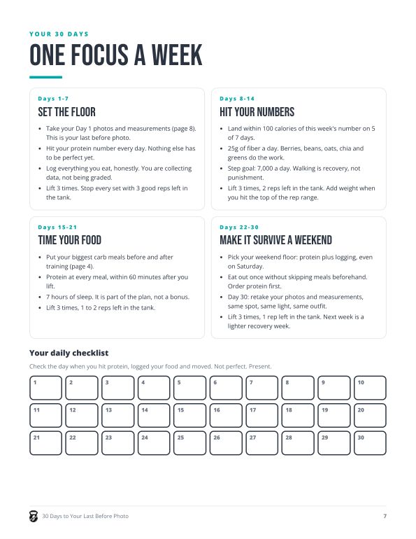 30 day checklist page